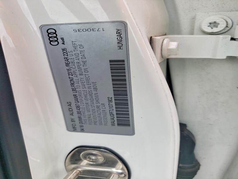 Aukcja sprzedaży 2018 Audi A3, vin: WAUAUGFF7J1071802, numer aukcji: 67675846
