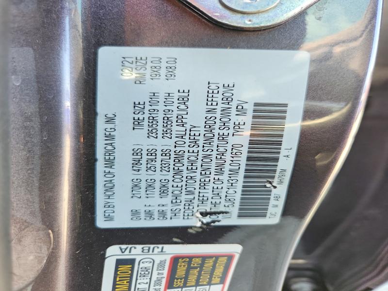 67722206 :رقم المزاد ، 5J8TC1H31ML011670 vin ، 2021 Acura Rdx مزاد بيع