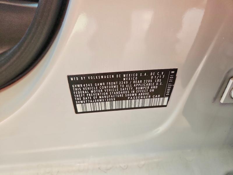 Aukcja sprzedaży 2017 Volkswagen Jetta, vin: 3VW5T7AJ3HM313059, numer aukcji: 67246526