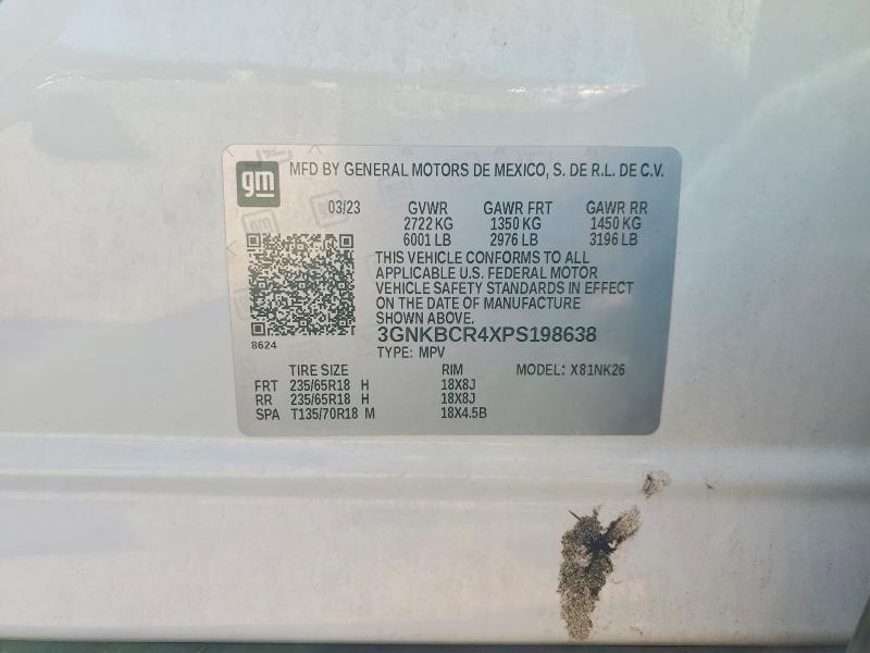 70710046 :رقم المزاد ، 3GNKBCR4XPS198638 vin ، 2023 Chevrolet Blazer مزاد بيع