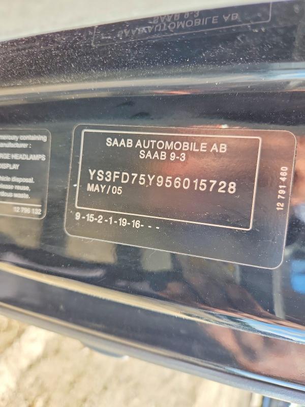 Продажа на аукционе авто 2005 Saab 9-3, vin: YS3FD75Y956015728, номер лота: 69434136