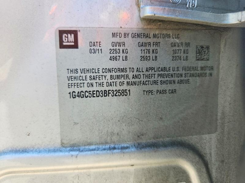 67687766 :رقم المزاد ، 1G4GC5ED3BF325851 vin ، 2011 Buick Lacrosse مزاد بيع