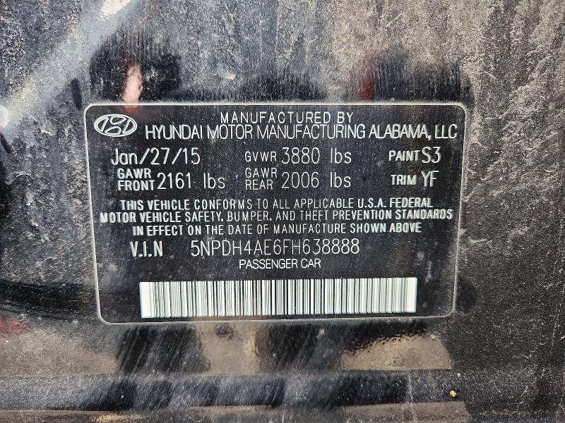 Продажа на аукционе авто 2015 Hyundai Elantra, vin: 5NPDH4AE6FH638888, номер лота: 70433326