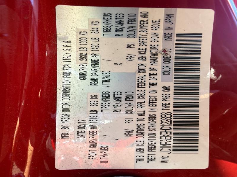 Продажа на аукционе авто 2017 Fiat 124 Spider, vin: JC1NFAEK9H0122868, номер лота: 70032366