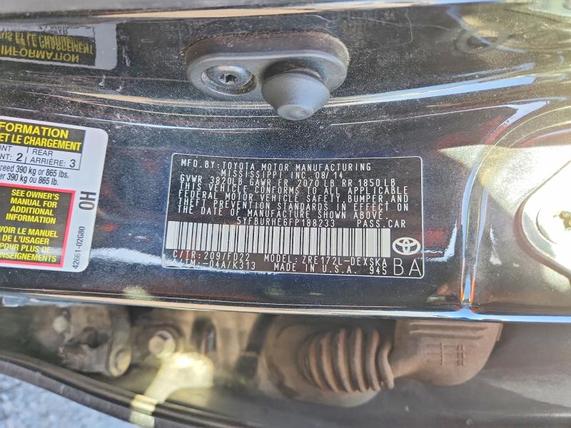Продажа на аукционе авто 2015 Toyota Corolla, vin: 5YFBURHE6FP188233, номер лота: 67448236