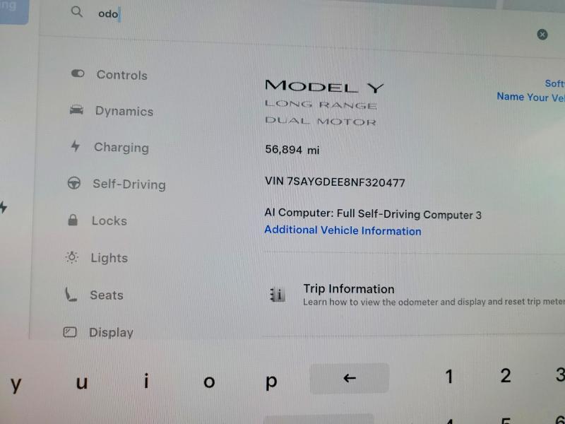 Продажа на аукционе авто 2022 Tesla Model Y, vin: 7SAYGDEE8NF320477, номер лота: 68675596
