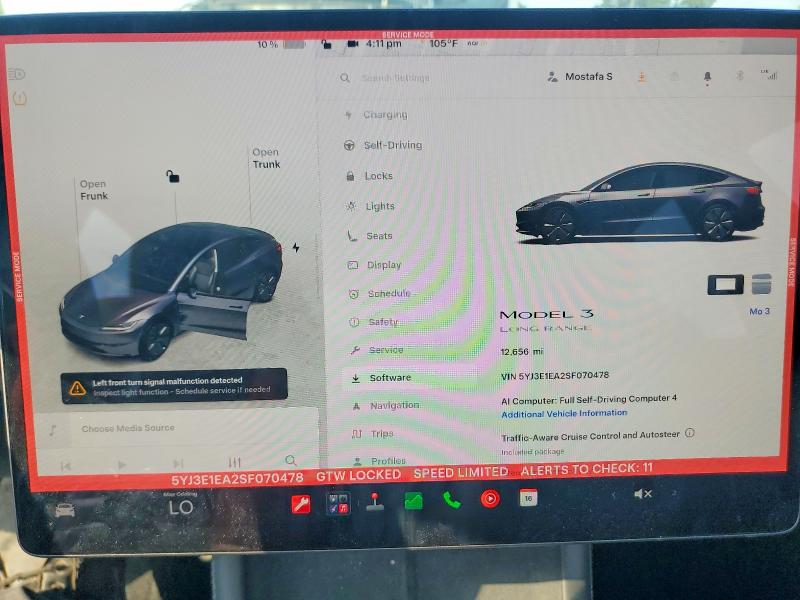 Продаж на аукціоні авто 2025 Tesla Model 3, vin: 5YJ3E1EA2SF070478, номер лоту: 68935676