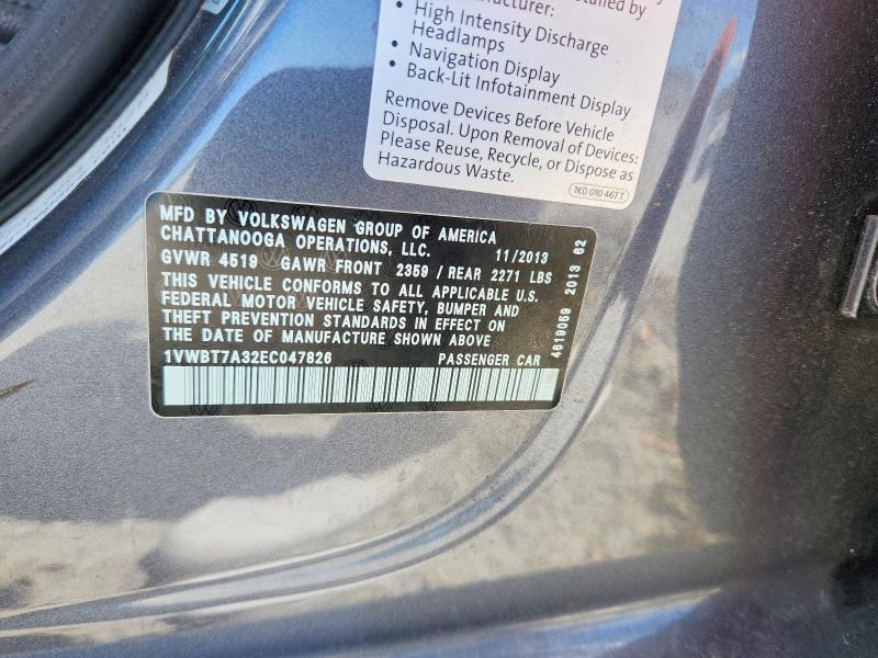Aukcja sprzedaży 2014 Volkswagen Passat, vin: 1VWBT7A32EC047826, numer aukcji: 68499076
