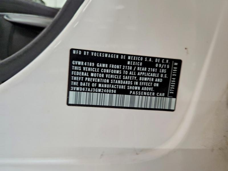 Продажа на аукционе авто 2016 Volkswagen Jetta, vin: 3VWD67AJ3GM240096, номер лота: 68485486