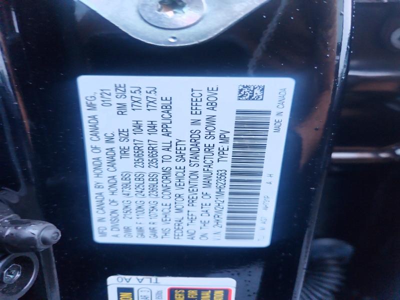 2021 Honda Cr-v მანქანა იყიდება აუქციონზე, vin: 2HKRW2H21MH623563, აუქციონის ნომერი: 67325686