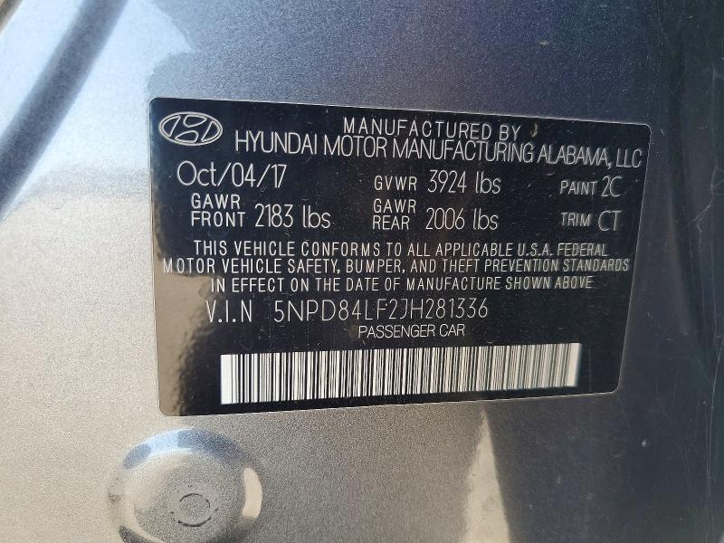 2018 Hyundai Elantra მანქანა იყიდება აუქციონზე, vin: 5NPD84LF2JH281336, აუქციონის ნომერი: 68592126