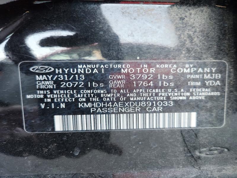 Продаж на аукціоні авто 2013 Hyundai Elantra, vin: KMHDH4AEXDU891033, номер лоту: 67329716