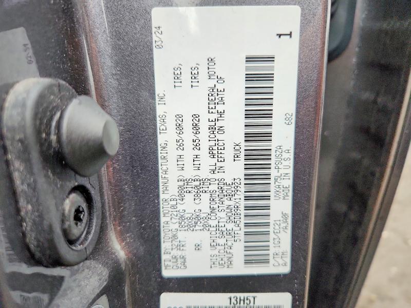 2024 Toyota Tundra მანქანა იყიდება აუქციონზე, vin: 5TFLA5DB9RX179923, აუქციონის ნომერი: 66836746