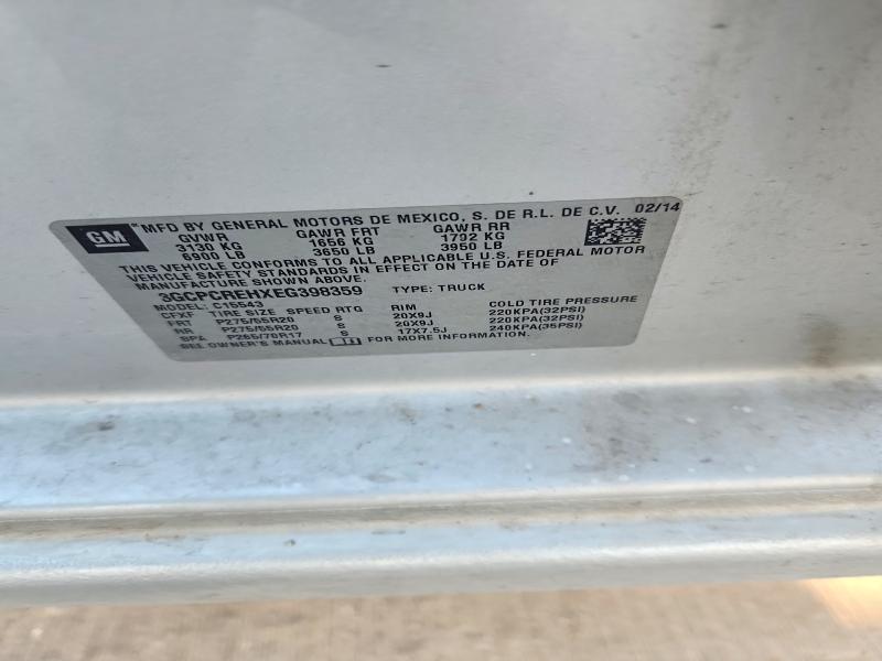 68833036 :رقم المزاد ، 3GCPCREHXEG398359 vin ، 2014 Chevrolet Silverado مزاد بيع