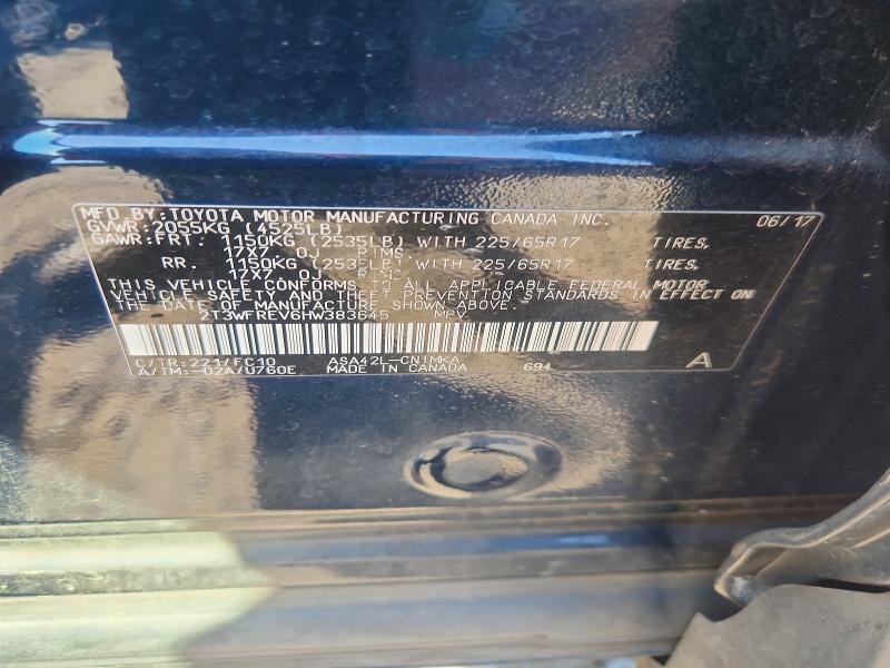 2017 Toyota Rav4 მანქანა იყიდება აუქციონზე, vin: 2T3WFREV6HW383645, აუქციონის ნომერი: 69236116