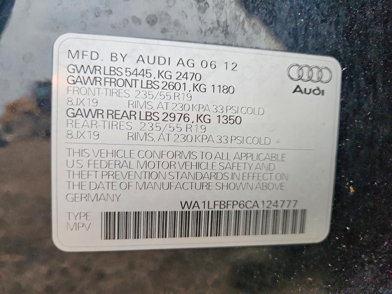Продажа на аукционе авто 2012 Audi Q5, vin: WA1LFBFP6CA124777, номер лота: 67512346