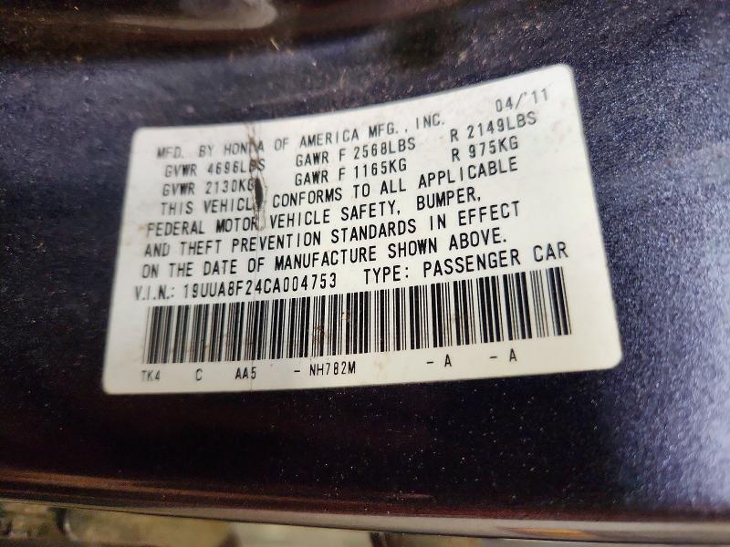 63236556 :رقم المزاد ، 19UUA8F24CA004753 vin ، 2012 Acura Tl مزاد بيع