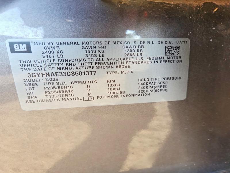 Продаж на аукціоні авто 2012 Cadillac Srx, vin: 3GYFNAE33CS501377, номер лоту: 68975596