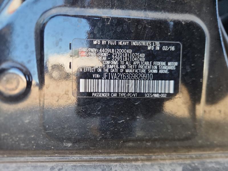 Продажа на аукционе авто 2016 Subaru Wrx, vin: JF1VA2Y63G9829910, номер лота: 68206536