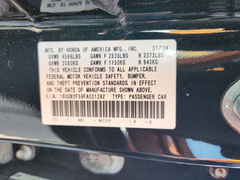 69732116 :رقم المزاد ، 19UUB2F58FA001282 vin ، 2015 Acura Tlx مزاد بيع