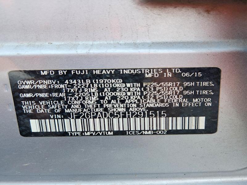 68783766 :رقم المزاد ، JF2GPADC5FH291515 vin ، 2015 Subaru Xv Crosstrek مزاد بيع