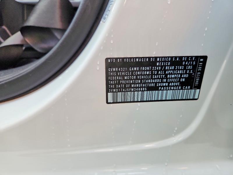 Продаж на аукціоні авто 2015 Volkswagen Jetta, vin: 3VWD17AJ5FM346885, номер лоту: 69219166