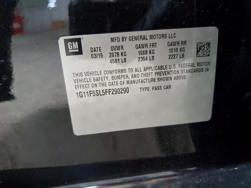 Продажа на аукционе авто 2015 Chevrolet Malibu, vin: 1G11F5SL5FF290290, номер лота: 68862886