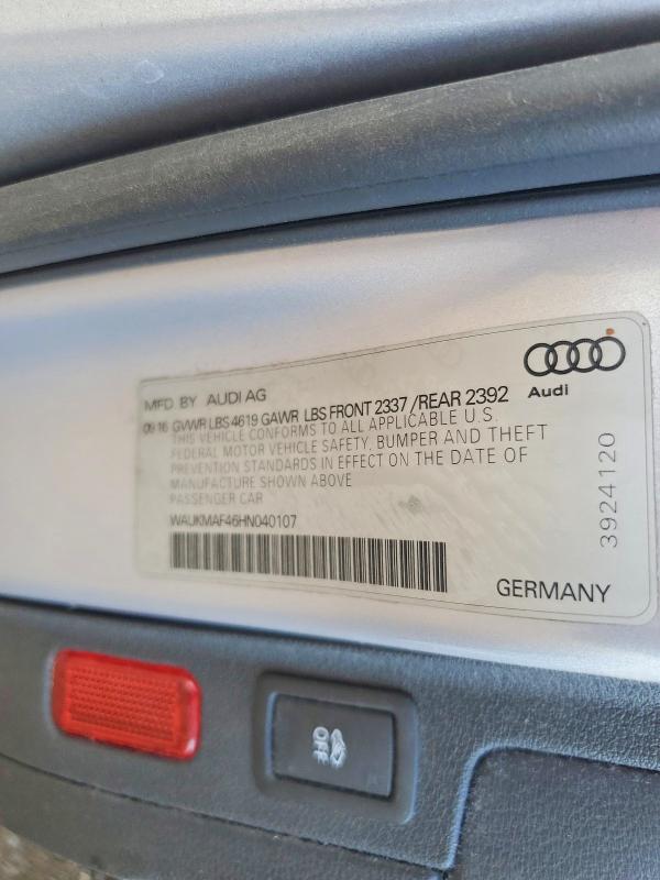 Продажа на аукционе авто 2017 Audi A4, vin: WAUKMAF46HN040107, номер лота: 69780126