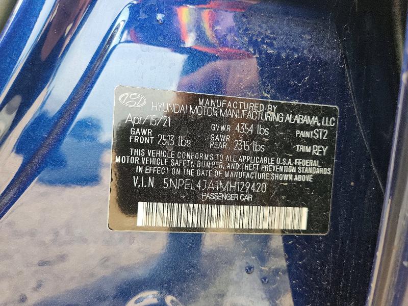 Aukcja sprzedaży 2021 Hyundai Sonata, vin: 5NPEL4JA1MH129420, numer aukcji: 67613936