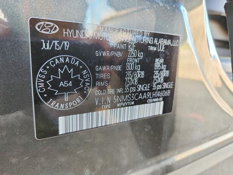 Продаж на аукціоні авто 2020 Hyundai Santa Fe, vin: 5NMS3CAA9LH146068        , номер лоту: 69026116