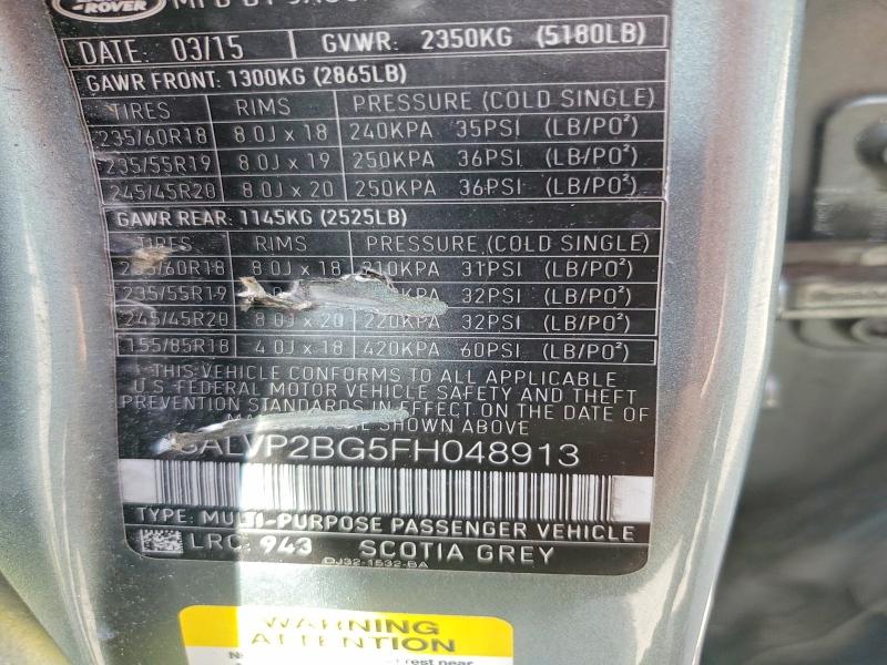 70968766 :رقم المزاد ، SALVP2BG5FH048913 vin ، 2015 Land Rover Range Rover Evoque مزاد بيع