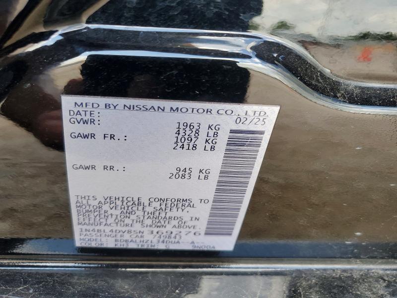 Продажа на аукционе авто 2025 Nissan Altima, vin: 1N4BL4DV8SN369276, номер лота: 68107316