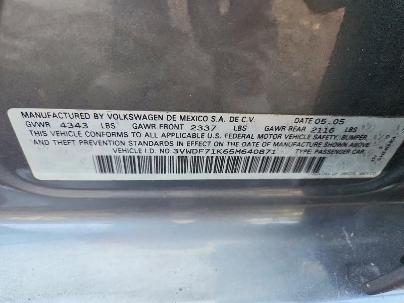 66840016 :رقم المزاد ، 3VWDF71K65M640871 vin ، 2005 Volkswagen New Jetta مزاد بيع