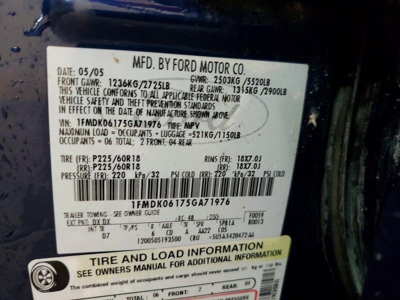 2005 Ford Freestyle მანქანა იყიდება აუქციონზე, vin: 1FMDK06175GA71976, აუქციონის ნომერი: 68260946