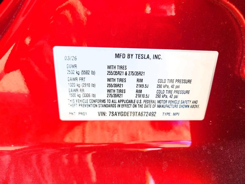 Aukcja sprzedaży 2026 Tesla Model Y, vin: 7SAYGDET9TA672492, numer aukcji: 68477216