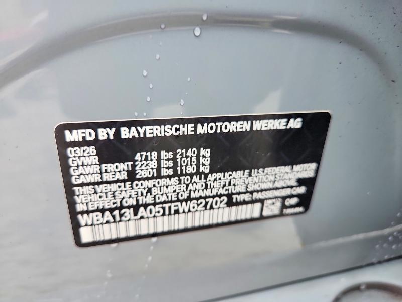Продажа на аукционе авто 2026 Bmw 330i, vin: WBA13LA05TFW62702, номер лота: 69758766