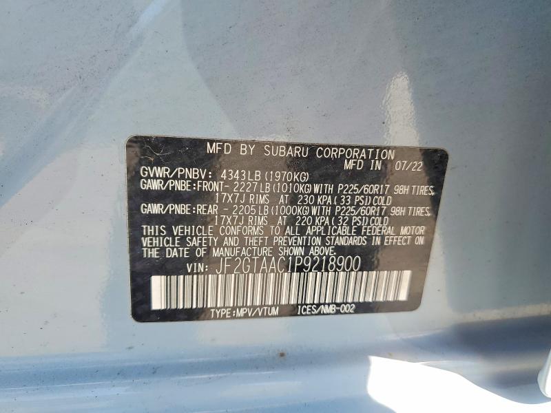2023 Subaru Crosstrek მანქანა იყიდება აუქციონზე, vin: JF2GTAAC1P9218900, აუქციონის ნომერი: 68892166