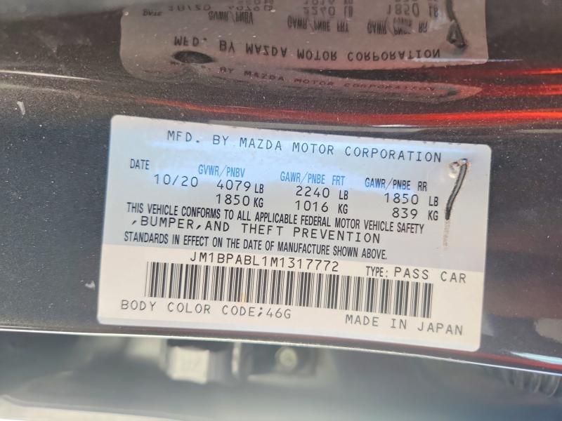 Продажа на аукционе авто 2021 Mazda 3, vin: JM1BPABL1M1317772, номер лота: 69252406