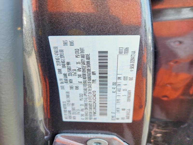 68476836 :رقم المزاد ، 1FMCU9GD2KUC34310 vin ، 2019 Ford Escape مزاد بيع