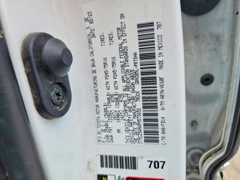 67112756 :رقم المزاد ، 3TMCZ5ANXPM573652 vin ، 2023 Toyota Tacoma مزاد بيع