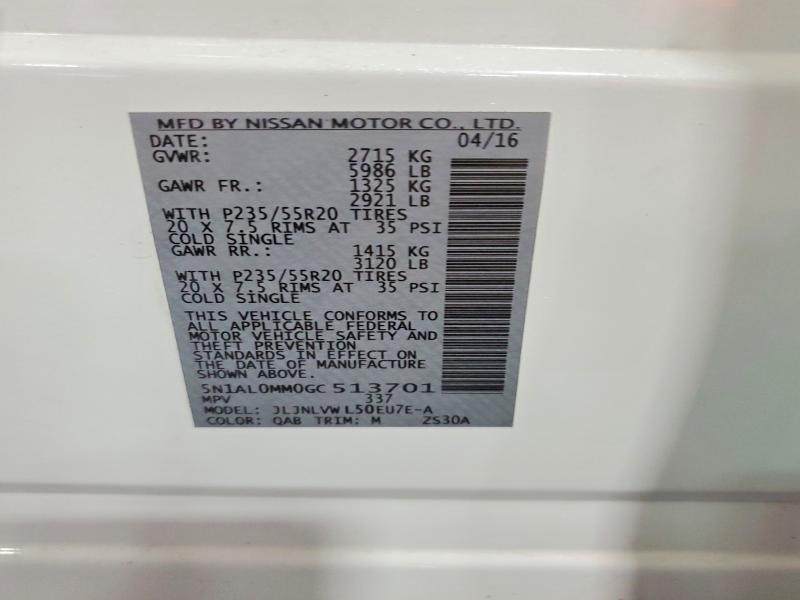 Aukcja sprzedaży 2016 Infiniti Qx60, vin: 5N1AL0MM0GC513701, numer aukcji: 66992296
