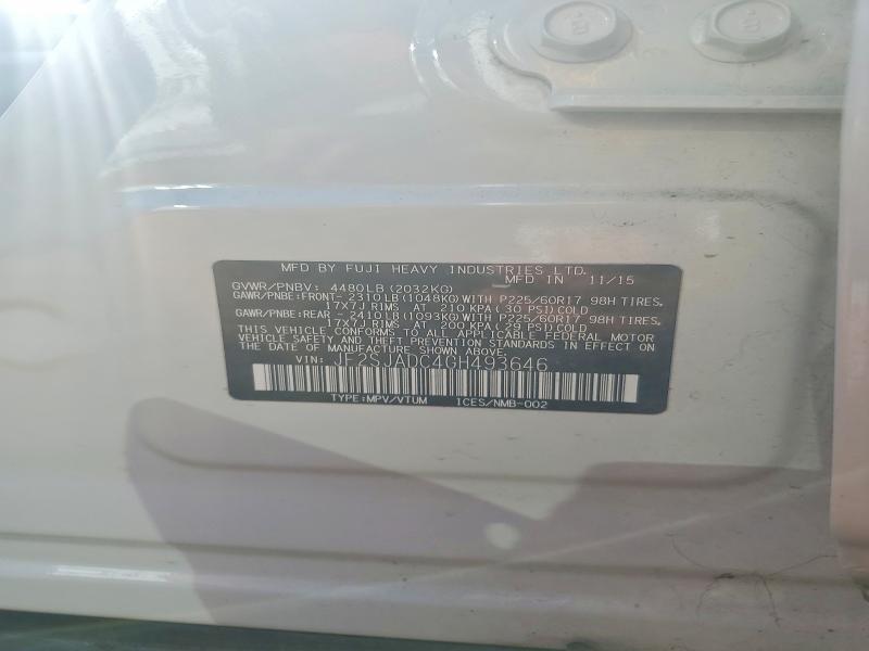 2016 Subaru Forester მანქანა იყიდება აუქციონზე, vin: JF2SJADC4GH493646, აუქციონის ნომერი: 67012766