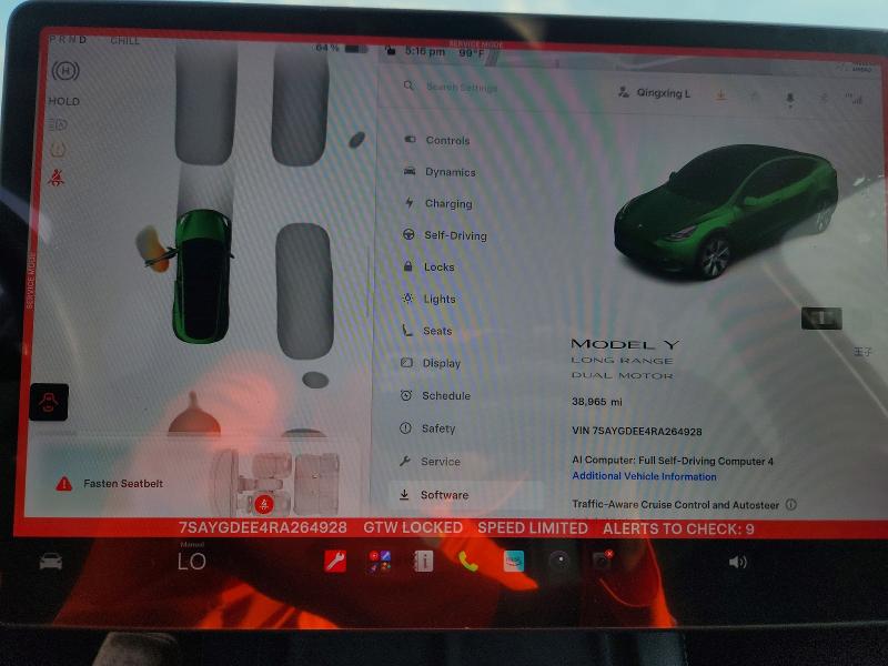 69899426 :رقم المزاد ، 7SAYGDEE4RA264928 vin ، 2024 Tesla Model Y مزاد بيع