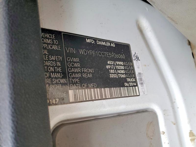 67395716 :رقم المزاد ، WDYPF1CC7E5936060 vin ، 2014 Freightliner Sprinter مزاد بيع