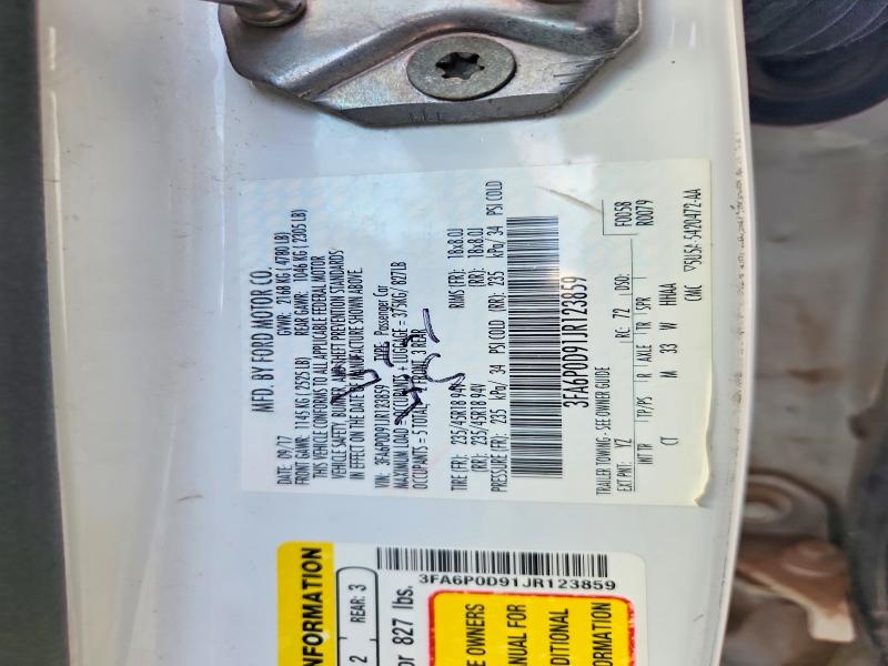 70374256 :رقم المزاد ، 3FA6P0D91JR123859 vin ، 2018 Ford Fusion مزاد بيع