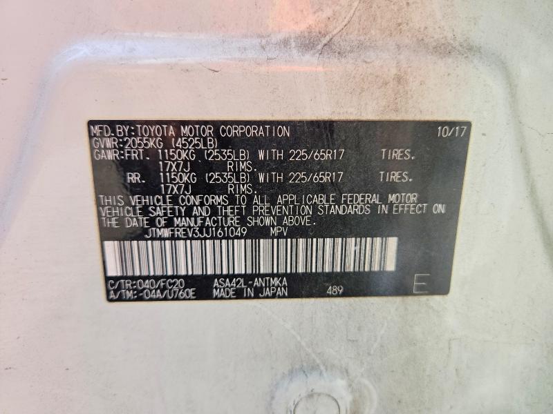 68781756 :رقم المزاد ، JTMWFREV3JJ161049 vin ، 2018 Toyota Rav4 مزاد بيع