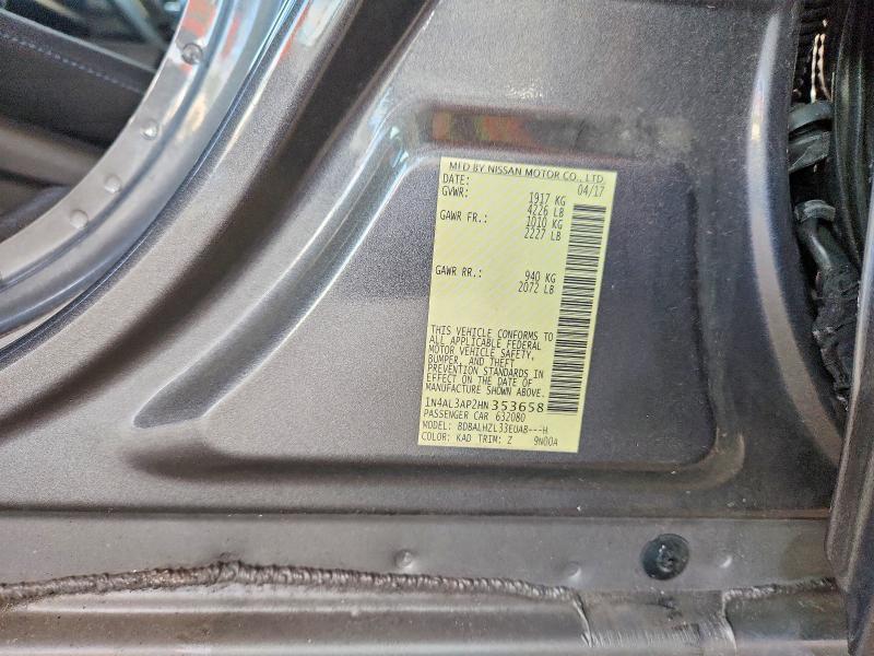 Продаж на аукціоні авто 2017 Nissan Altima, vin: 1N4AL3AP2HN353658, номер лоту: 70353536