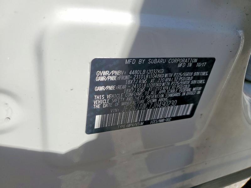2018 Subaru Forester მანქანა იყიდება აუქციონზე, vin: JF2SJAWC7JH490230, აუქციონის ნომერი: 69681756