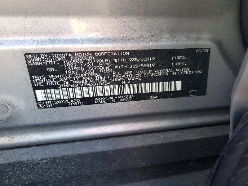2021 Toyota Rav4 Prime მანქანა იყიდება აუქციონზე, vin: JTMFB3FV7MD010404, აუქციონის ნომერი: 69736256