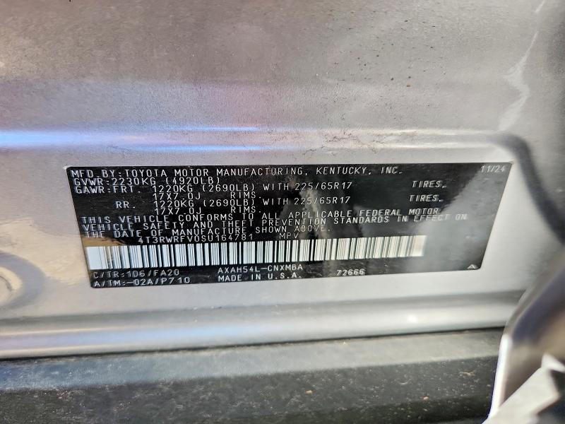 Продажа на аукционе авто 2025 Toyota Rav4 Hybrid, vin: 4T3RWRFV0SU164781, номер лота: 67771496